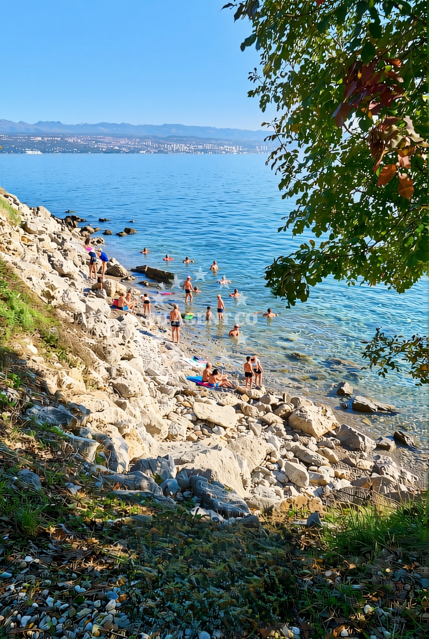 Shoreline and swimming area at Ika: beaches and coves (3) in Ika