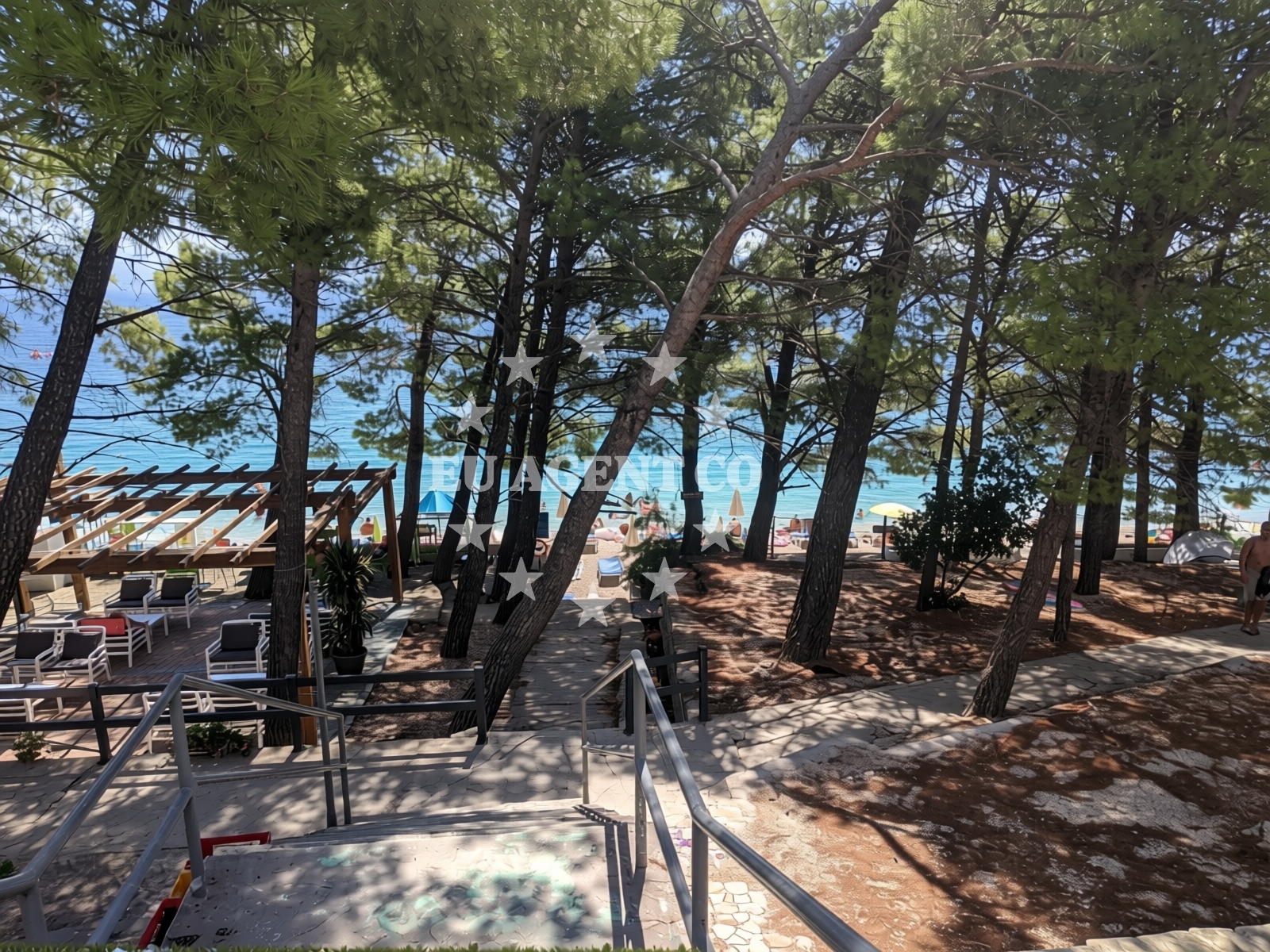 Shoreline and swimming area at Ikovac beach in Rogač 47, Baška Voda