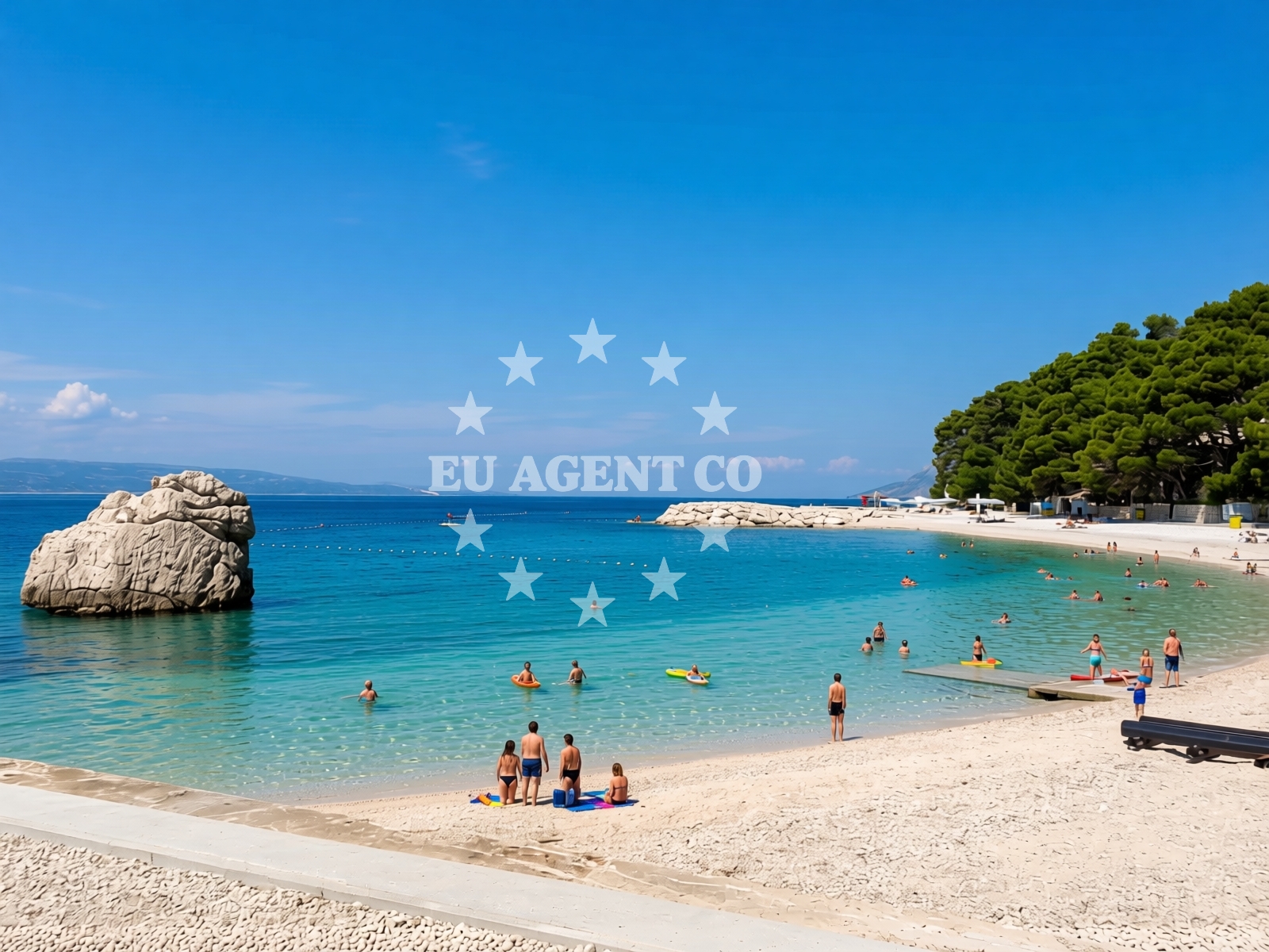 Sea and coastal view of Ikovac beach in Rogač 47, Baška Voda