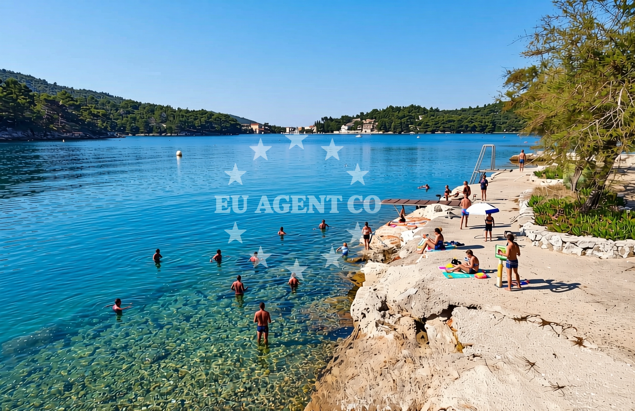 Beach facilities and surroundings at Ilo, Savar (Dugi otok) Beach in Ilo