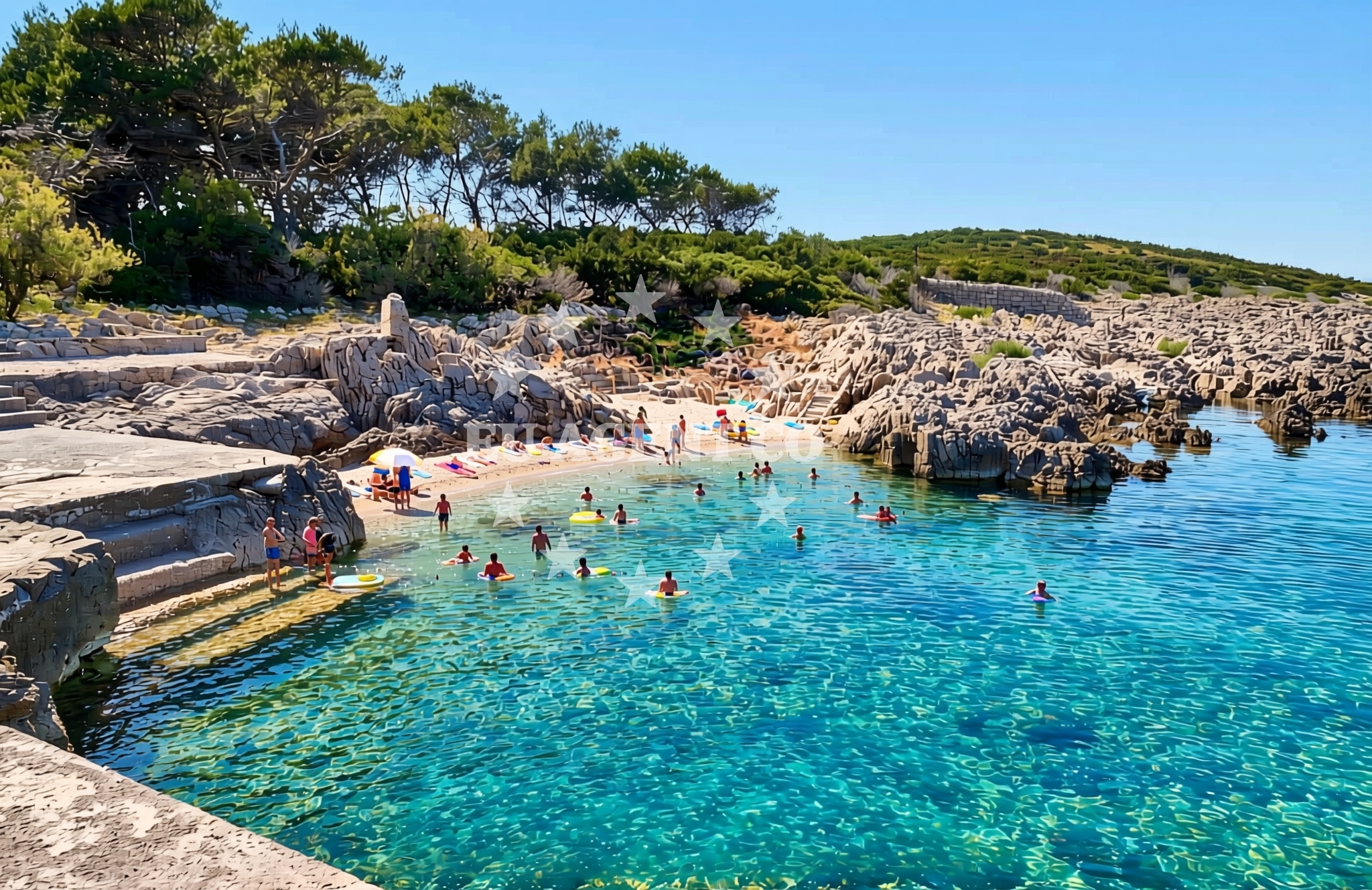 Shoreline and swimming area at Ilovik (Mali Lošinj) (Ilovik): beaches and coves (14) in Ilovik (Mali Lošinj) (Ilovik)