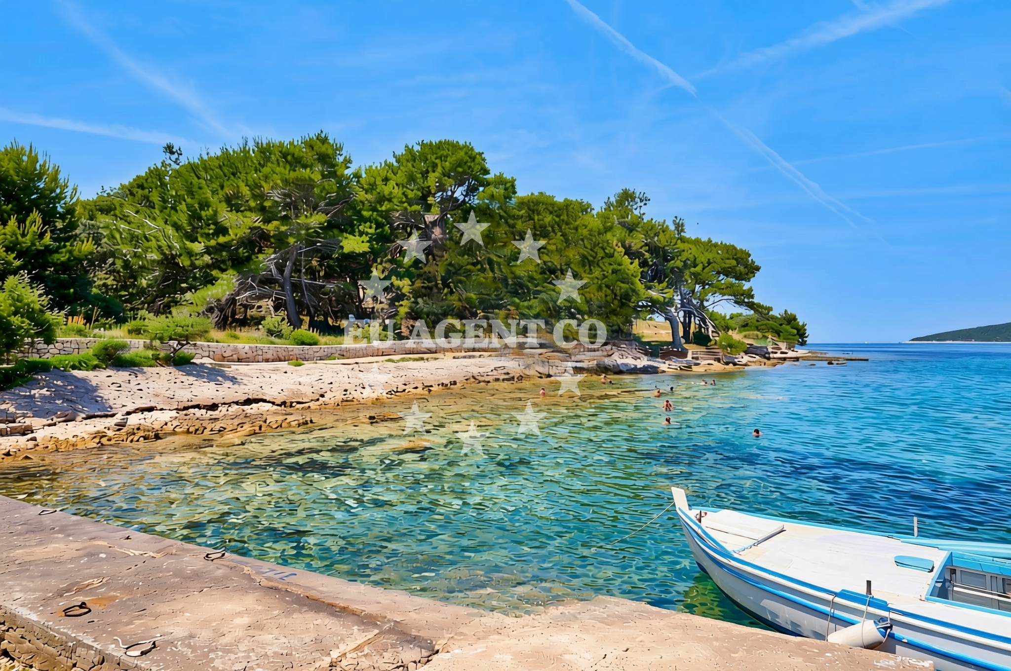 Overview of Ilovik zapad, Ilovik (Mali Lošinj) (Ilovik) Beach in Ilovik zapad