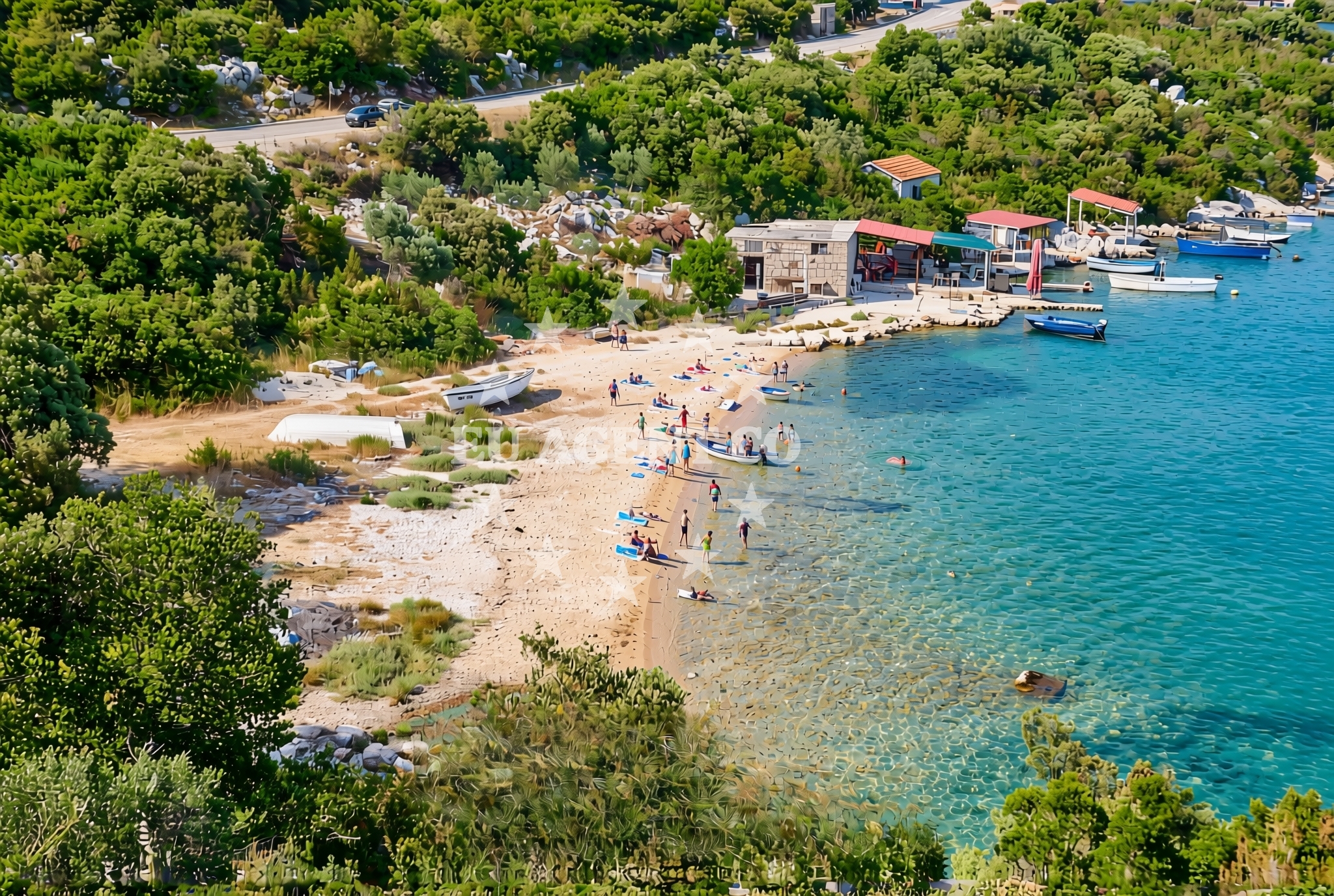 Shoreline and swimming area at Imotica: beaches and coves in Imotica