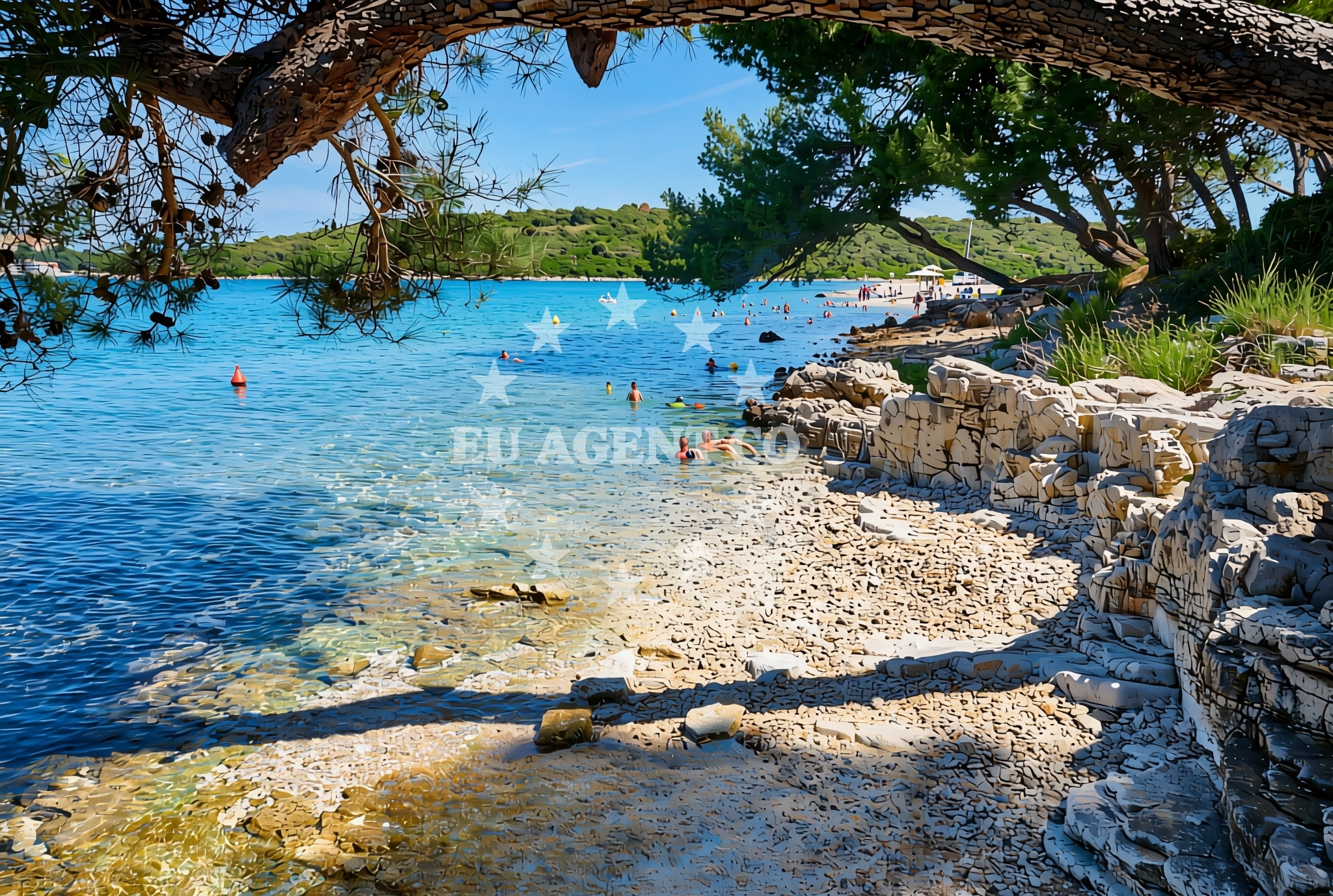 Sea and coastal view of Indije sjever, Banjole Beach in Indije sjever