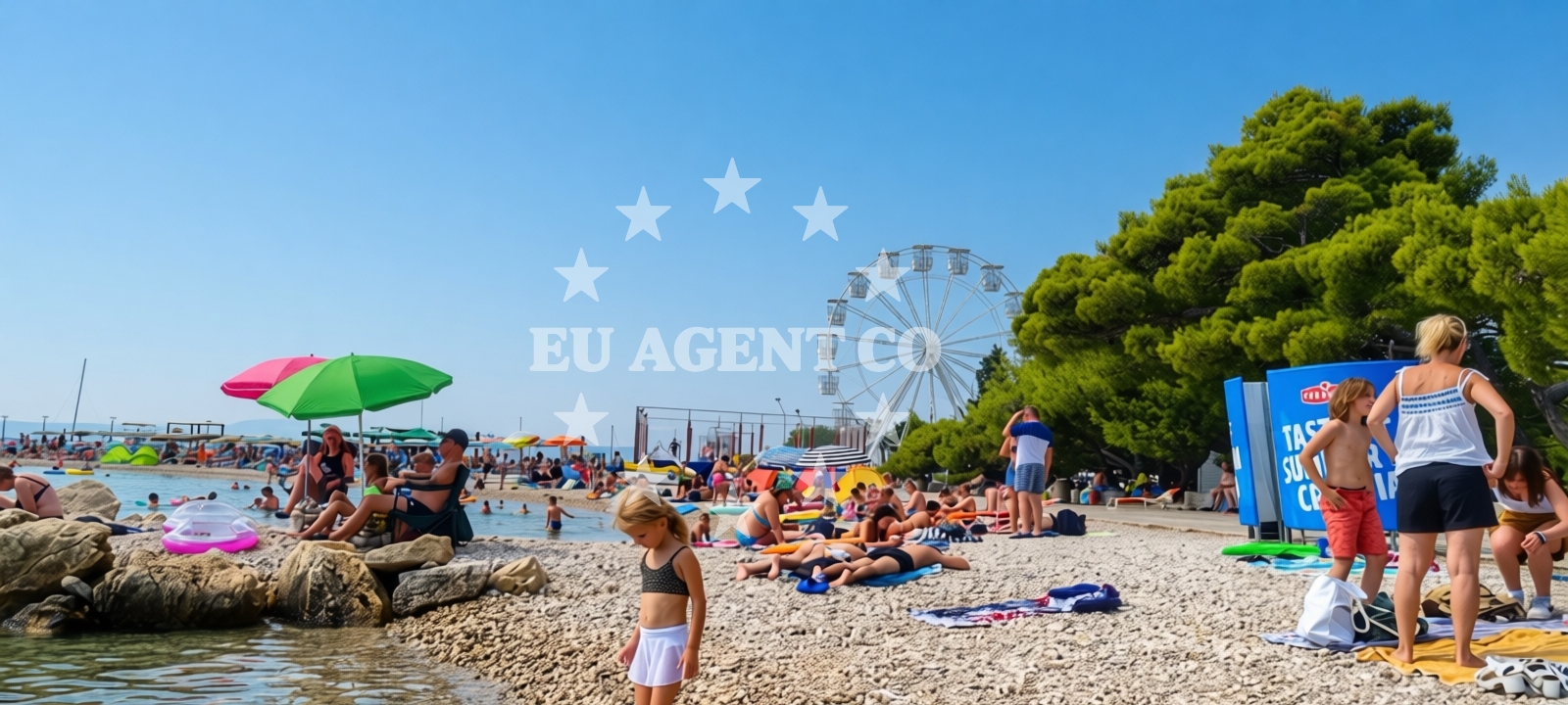 Shoreline and swimming area at International Beach, Crikvenica in Vrtna ulica 18, Crikvenica