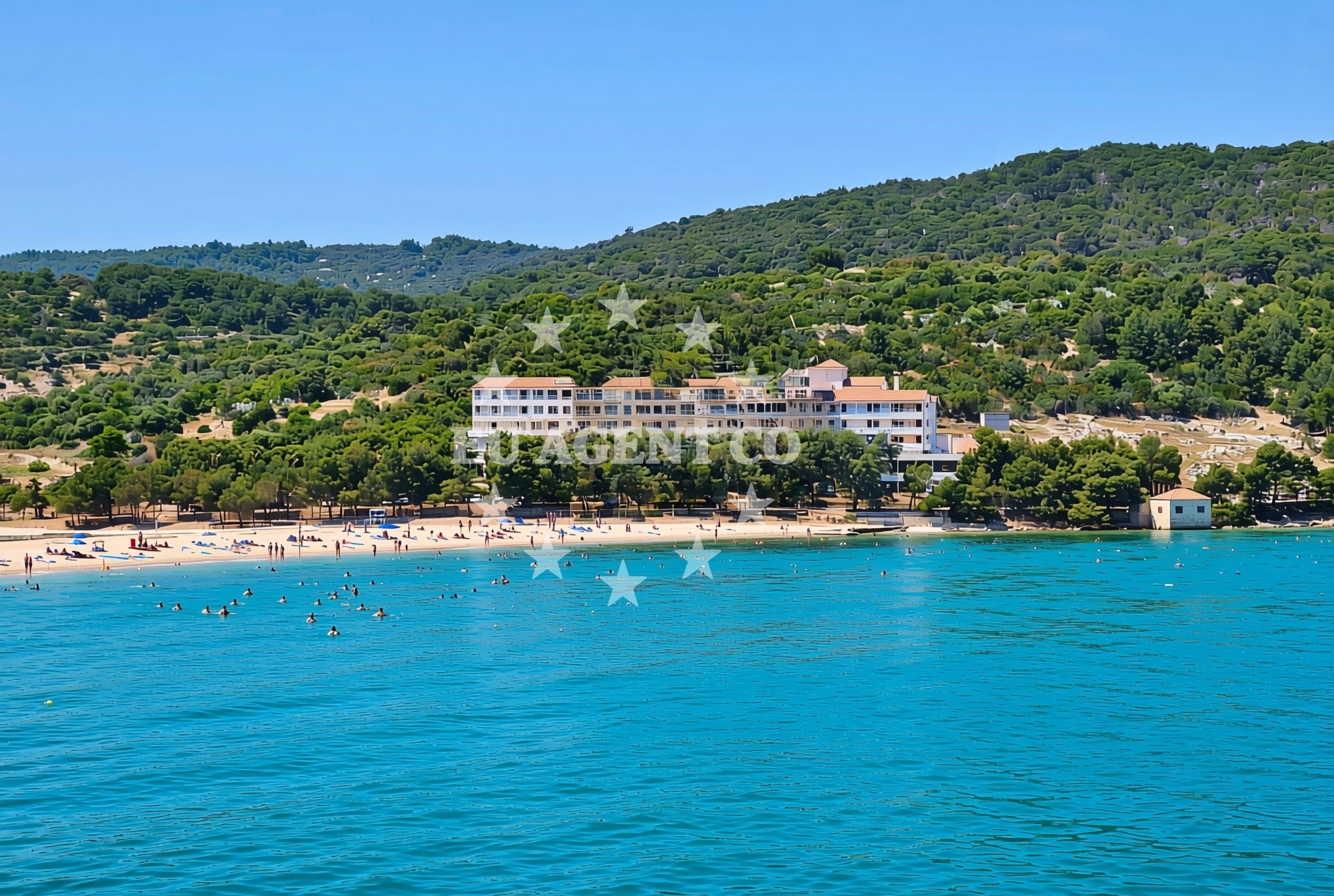 Shoreline and swimming area at Issa, Vis (Vis) Beach in Issa