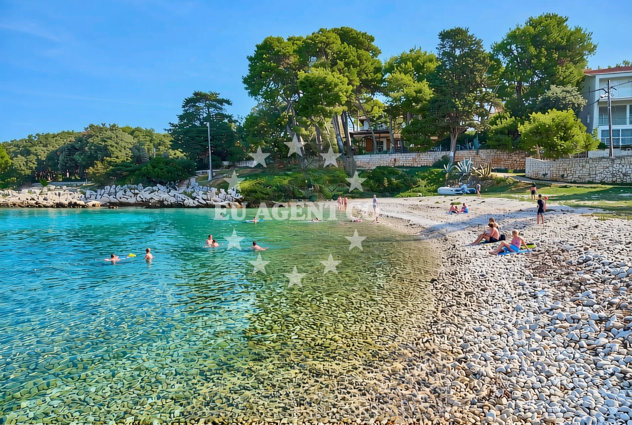 Overview of Ist (Ist): beaches and coves in Ist (Ist)