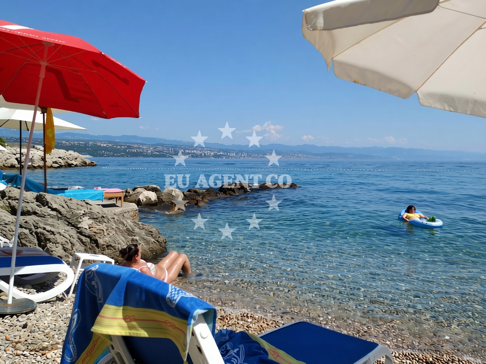 Sea and coastal view of Istra beach