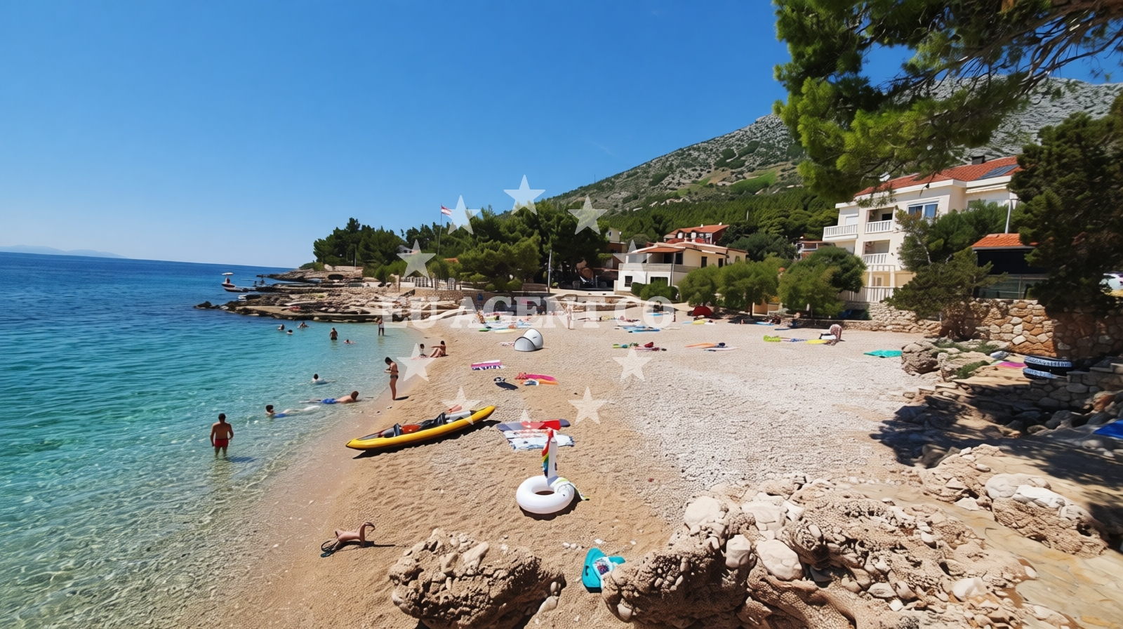 Overview of Ivan Dolac beach in Ivan Dolac 111, Ivan Dolac