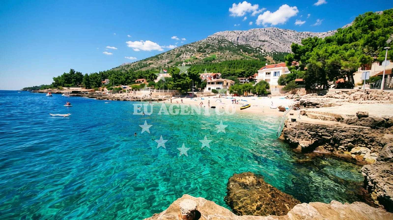 Shoreline and swimming area at Ivan Dolac beach in Ivan Dolac 111, Ivan Dolac