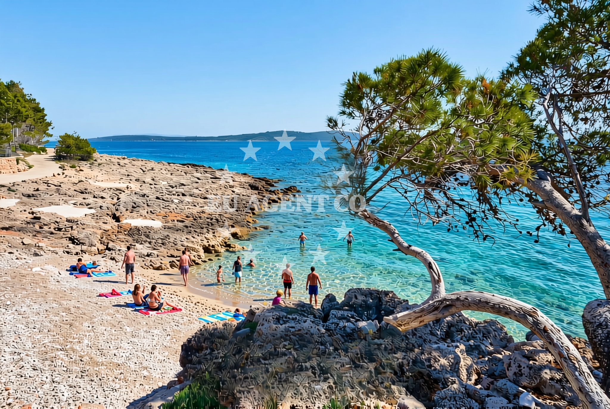 Overview of Ivan Dolac istok FKK, Ivan Dolac (Hvar) Beach in Ivan Dolac istok FKK