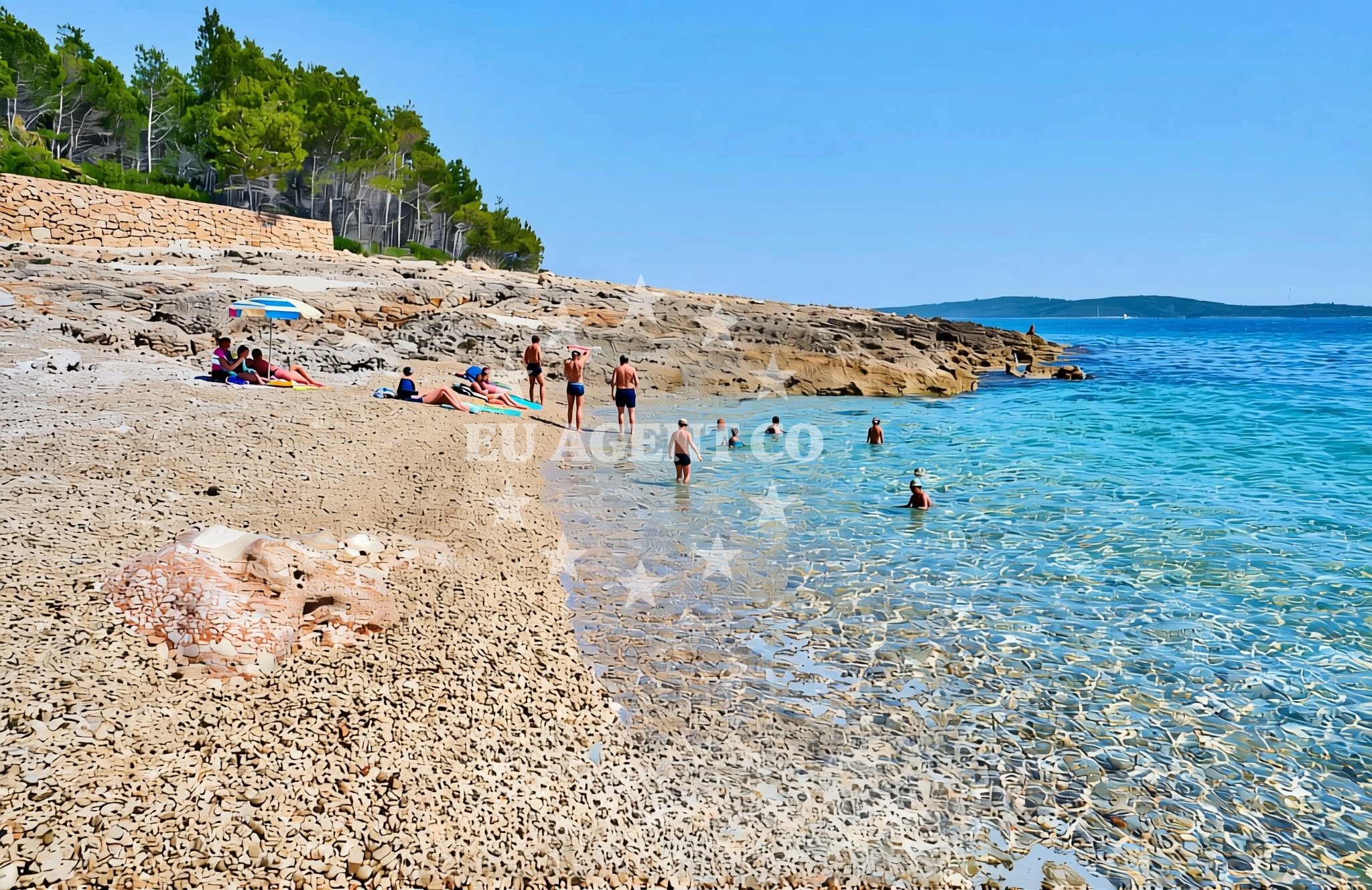 Sea and coastal view of Ivan Dolac istok FKK, Ivan Dolac (Hvar) Beach in Ivan Dolac istok FKK