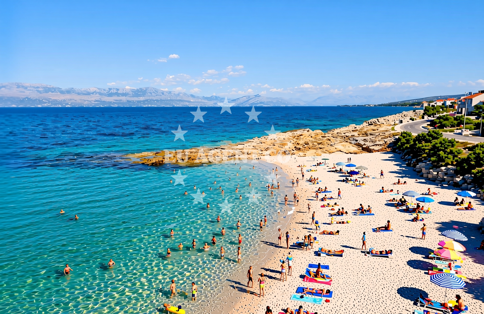 Overview of Ivan Pavao II zapad, Sutivan (Brač) Beach in Ivan Pavao II zapad