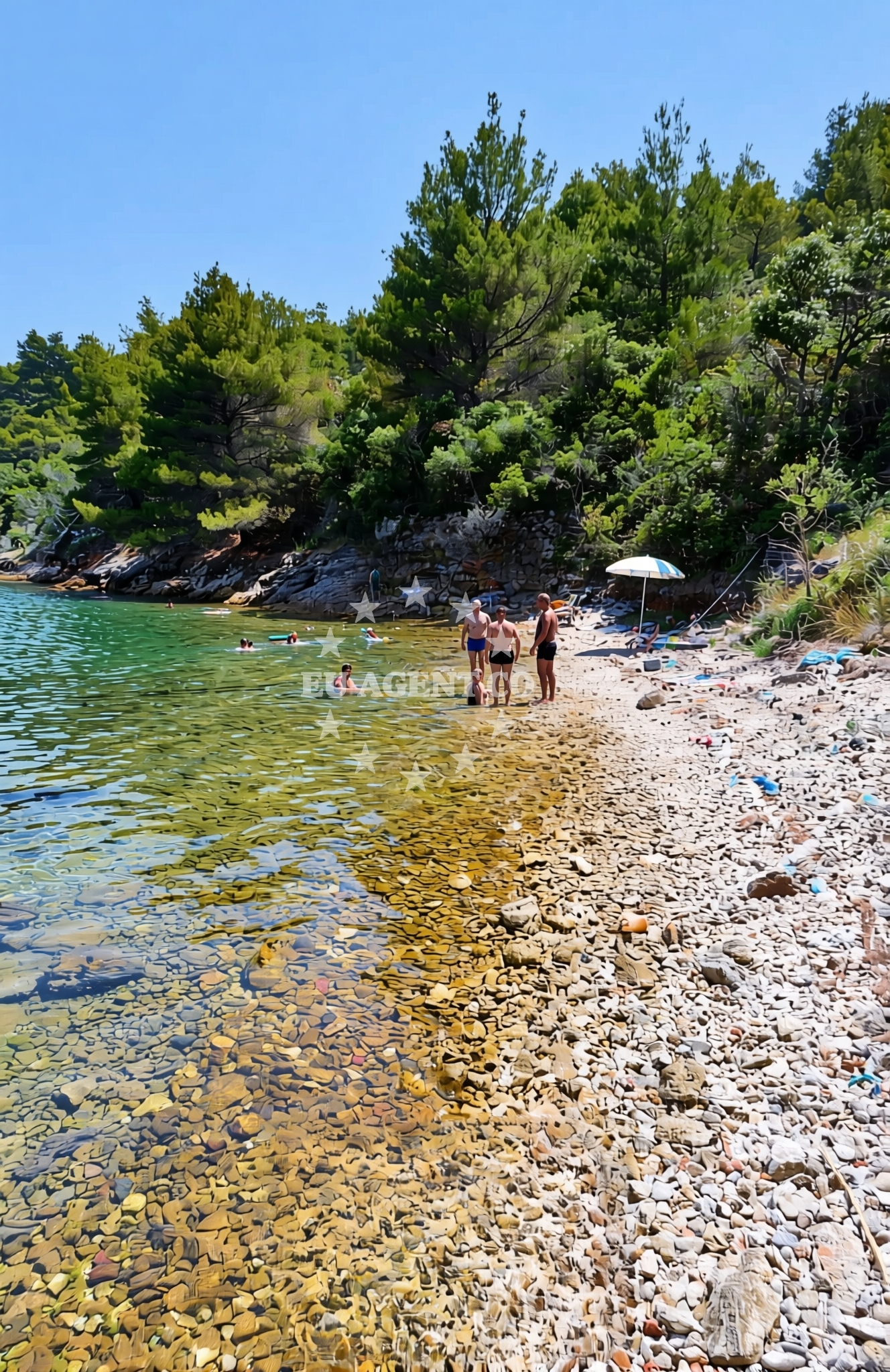 Shoreline and swimming area at Ivanoševica zapad, Rava (Rava) Beach in Ivanoševica zapad