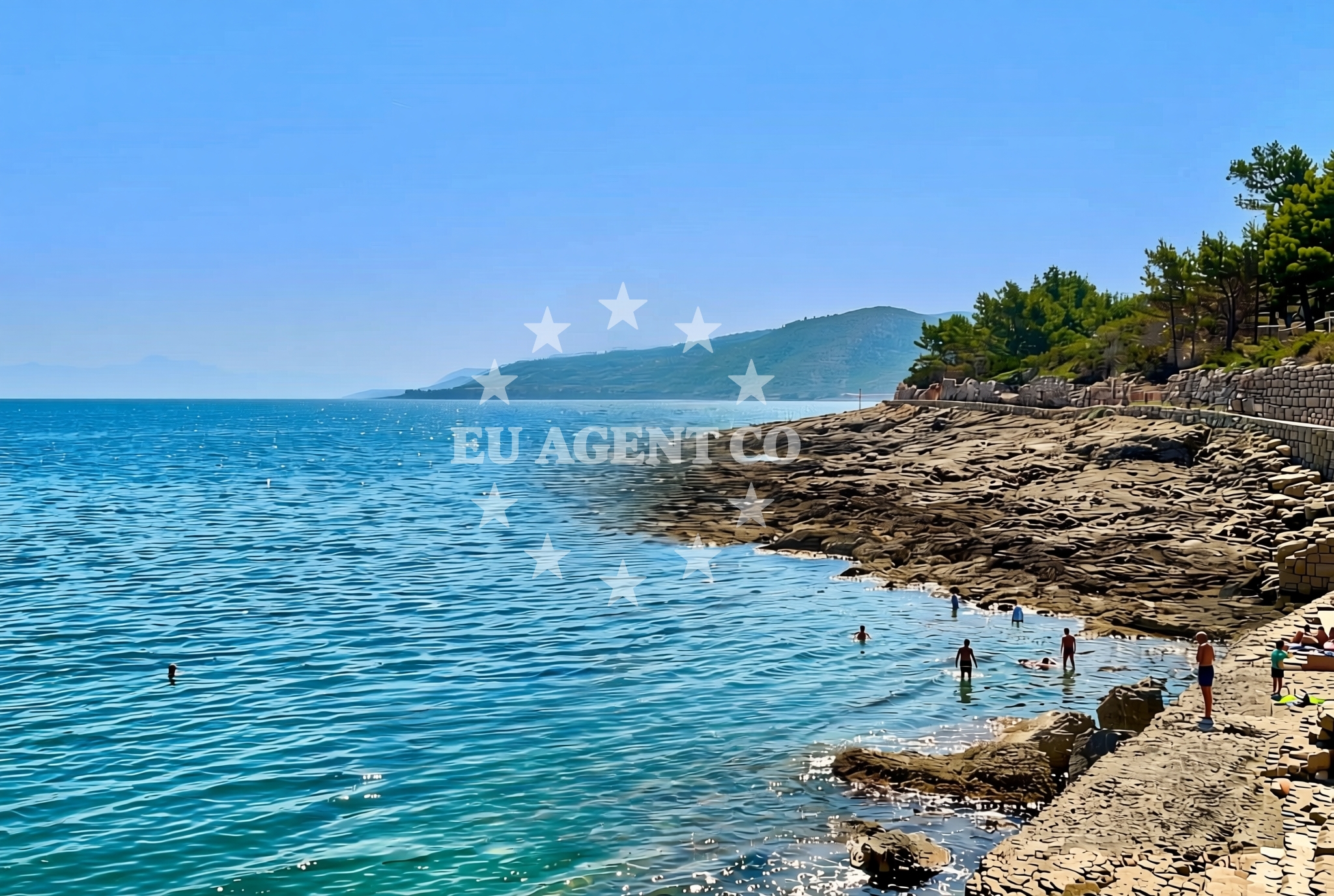 Shoreline and swimming area at Iza Ige FKK, Jelsa (Hvar) Beach in Iza Ige FKK