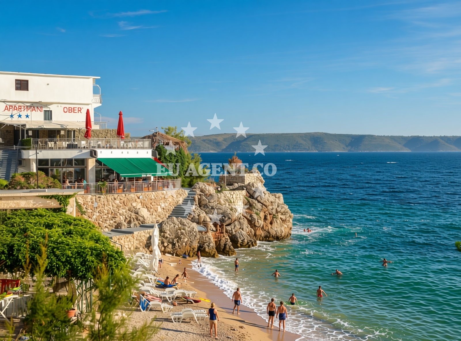 Beach facilities and surroundings at Izbitac beach in Izbitac 190, Drasnice