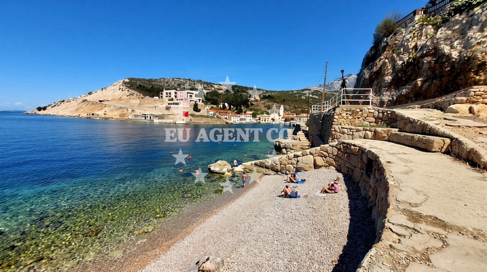 Shoreline and swimming area at Jablanac Beach in Obala bana Stjepana Šubića 1, Jablanac
