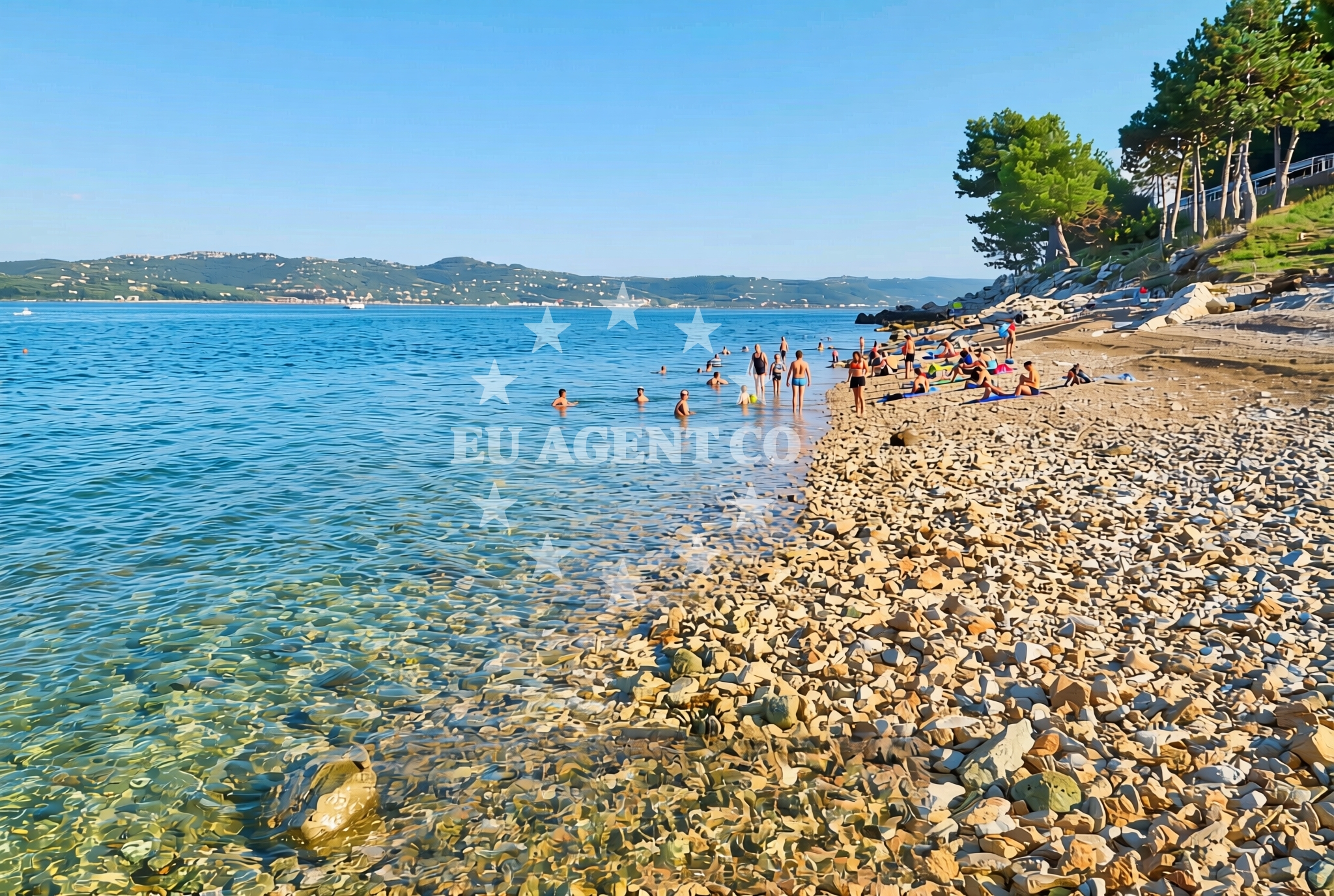 Beach facilities and surroundings at Jadran istok, Kanegra Beach in Jadran istok