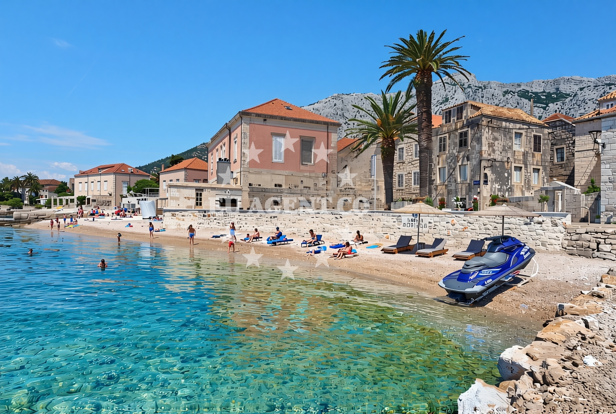 Overview of Jadran, Orebić Beach in Jadran