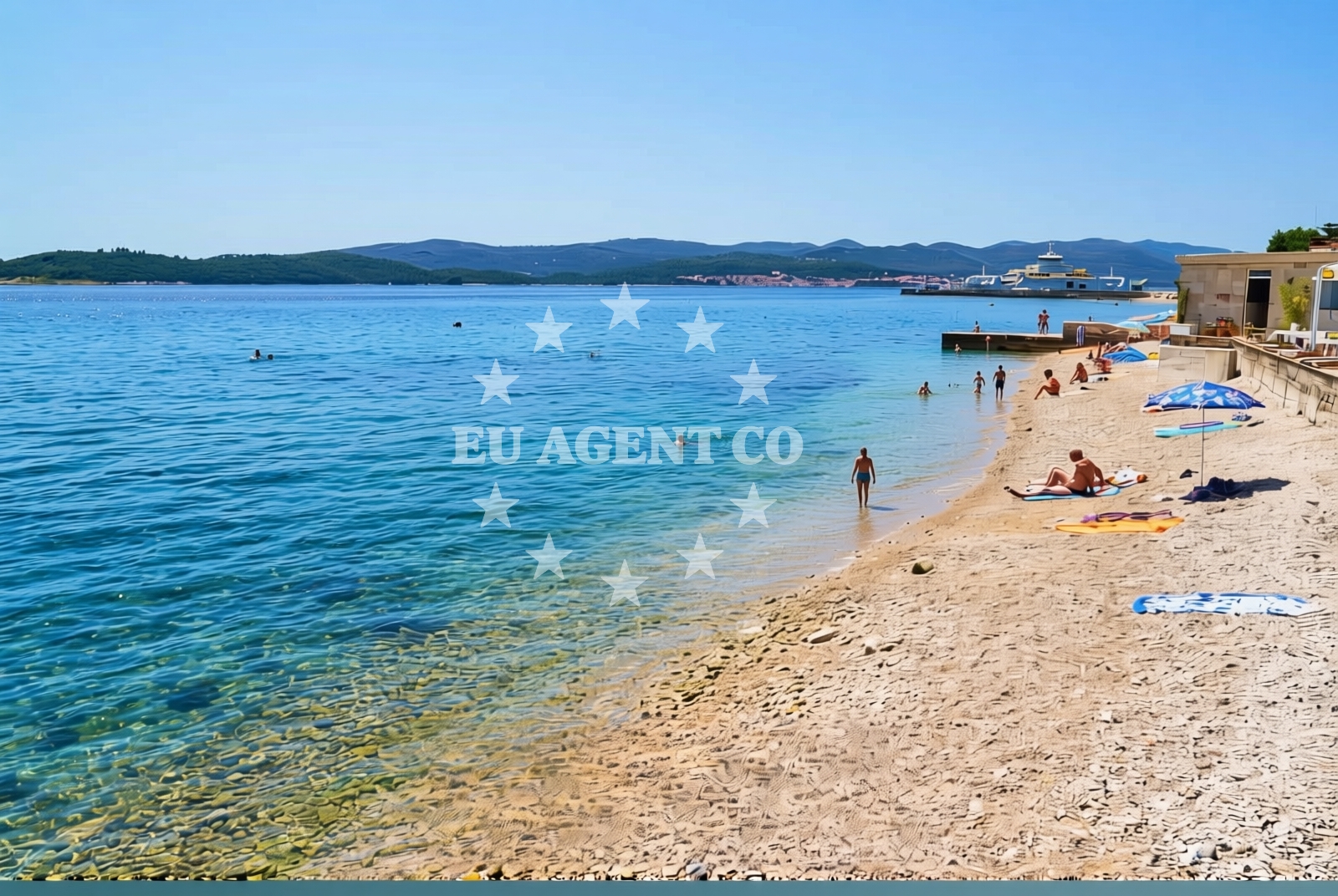 Shoreline and swimming area at Jadran, Orebić Beach in Jadran