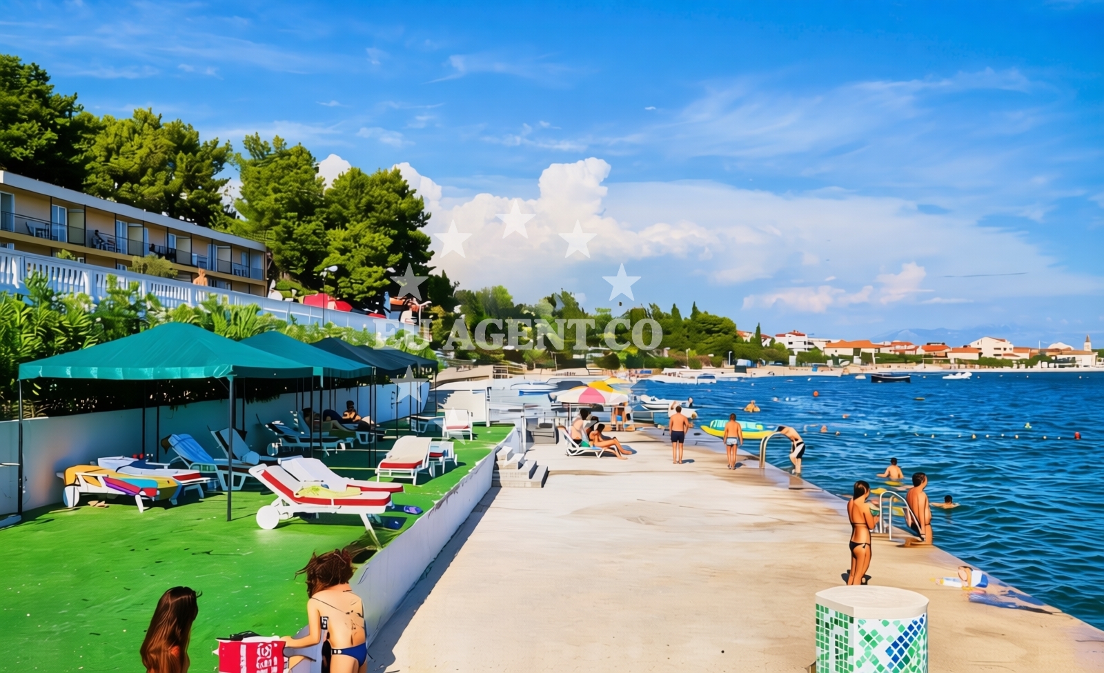 Overview of Jadran, Seget Donji Beach in Jadran