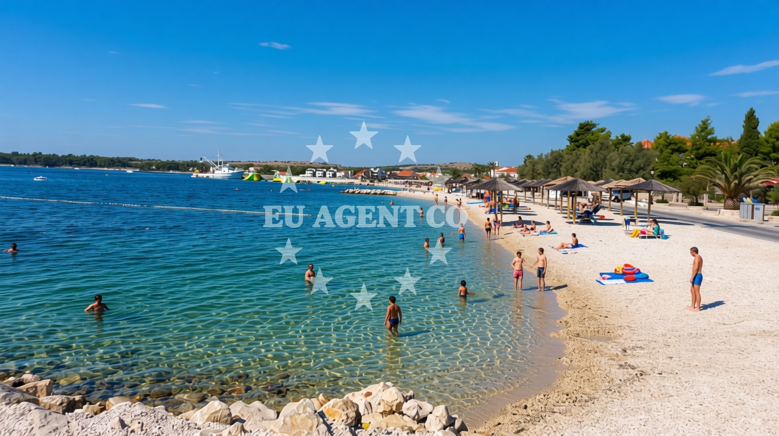 Overview of Jadro Beach in Trg Sv. Ivana 2, Vir