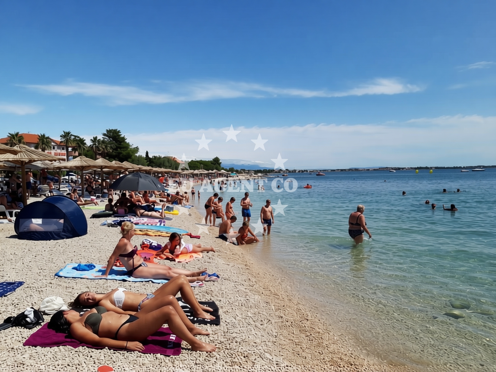 Shoreline and swimming area at Jadro Beach in Trg Sv. Ivana 2, Vir