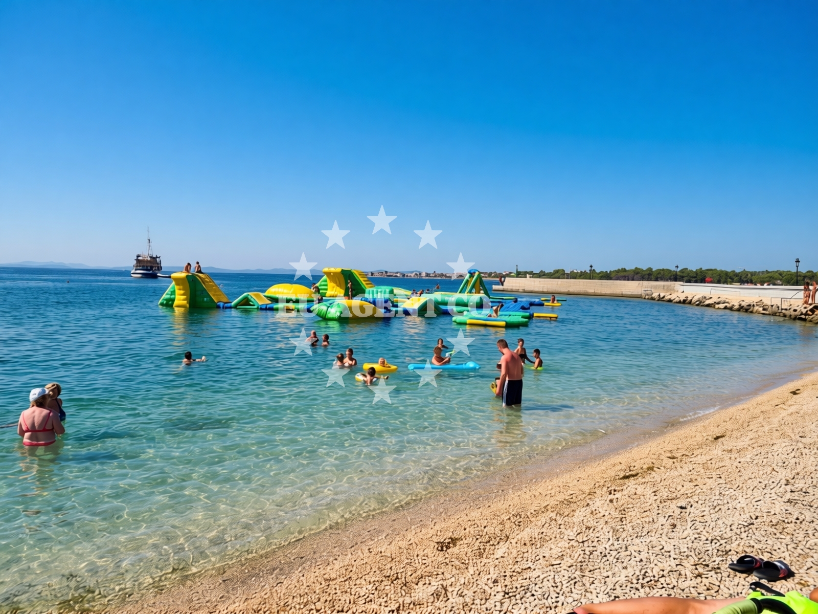 Sea and coastal view of Jadro Beach in Trg Sv. Ivana 2, Vir