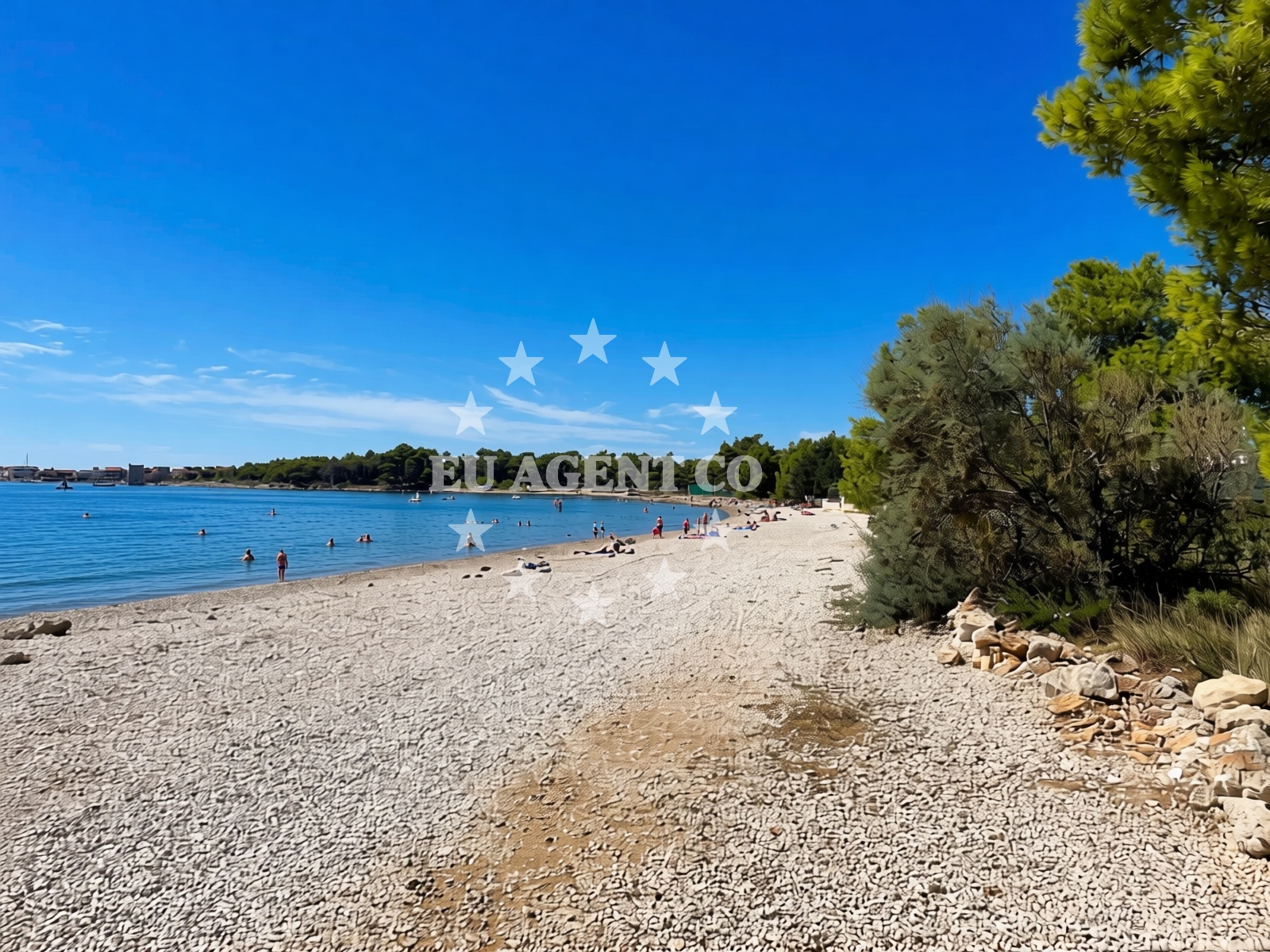 Beach facilities and surroundings at Jadro Beach in Trg Sv. Ivana 2, Vir