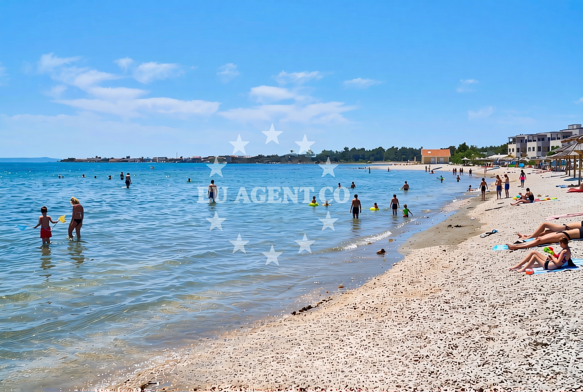Sea and coastal view of Jadro zapad, Vir (Vir) Beach in Jadro zapad
