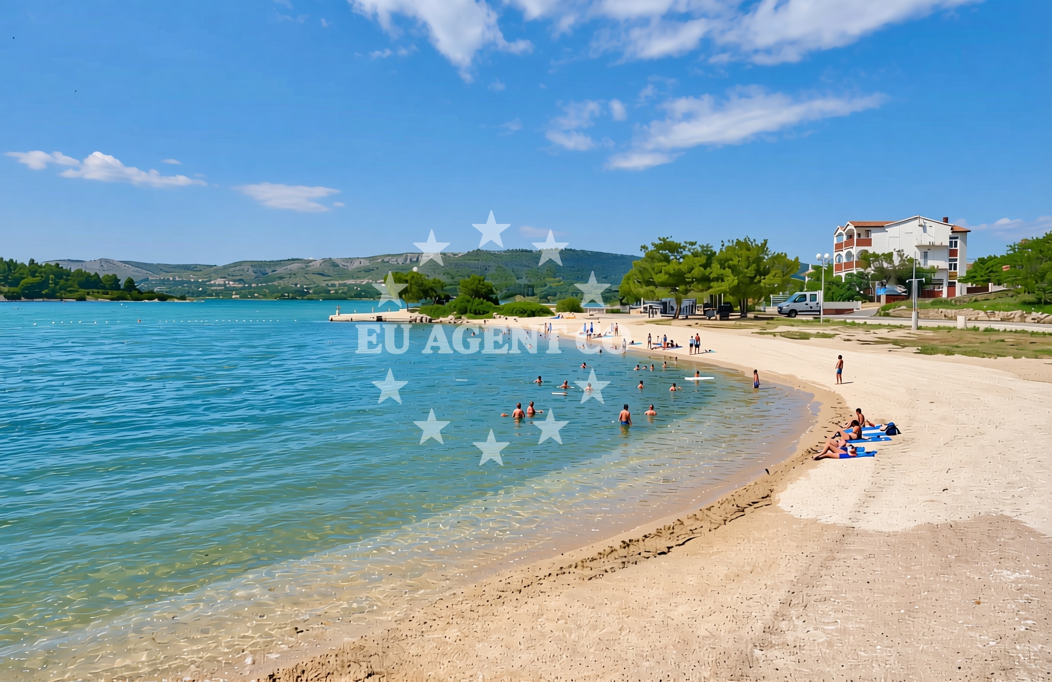 Overview of Jadrtovac beach in Šupljac 4, Jadrtovac