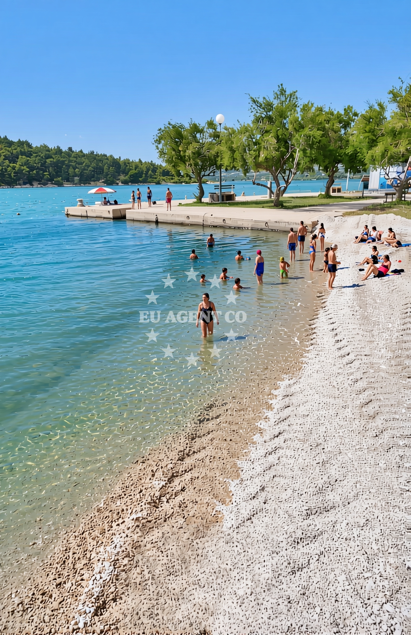 Sea and coastal view of Jadrtovac beach in Šupljac 4, Jadrtovac