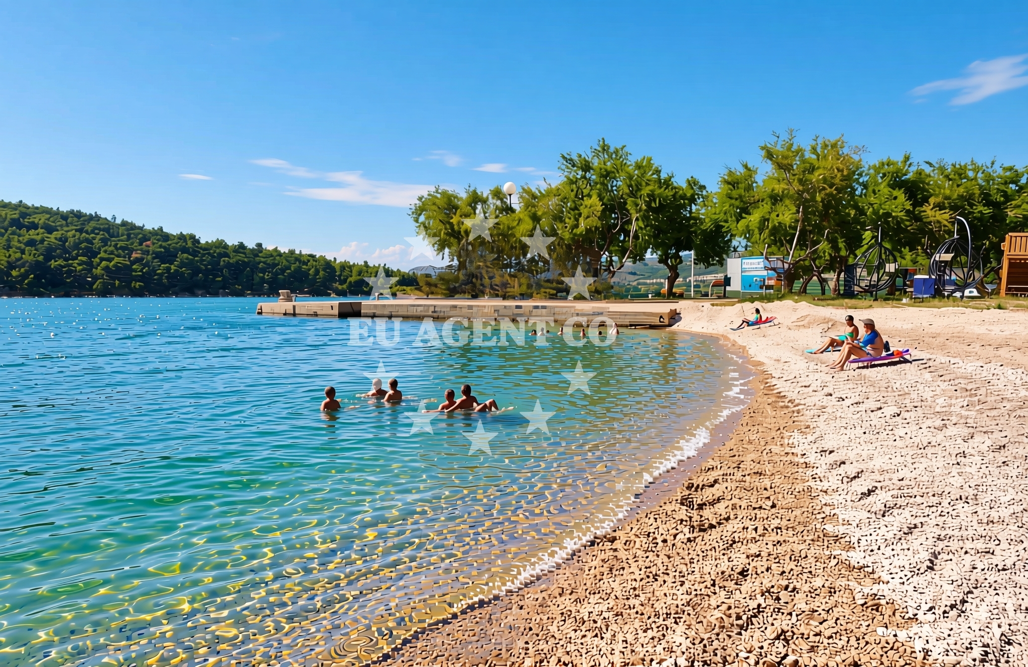Beach facilities and surroundings at Jadrtovac: beaches and coves (1) in Jadrtovac