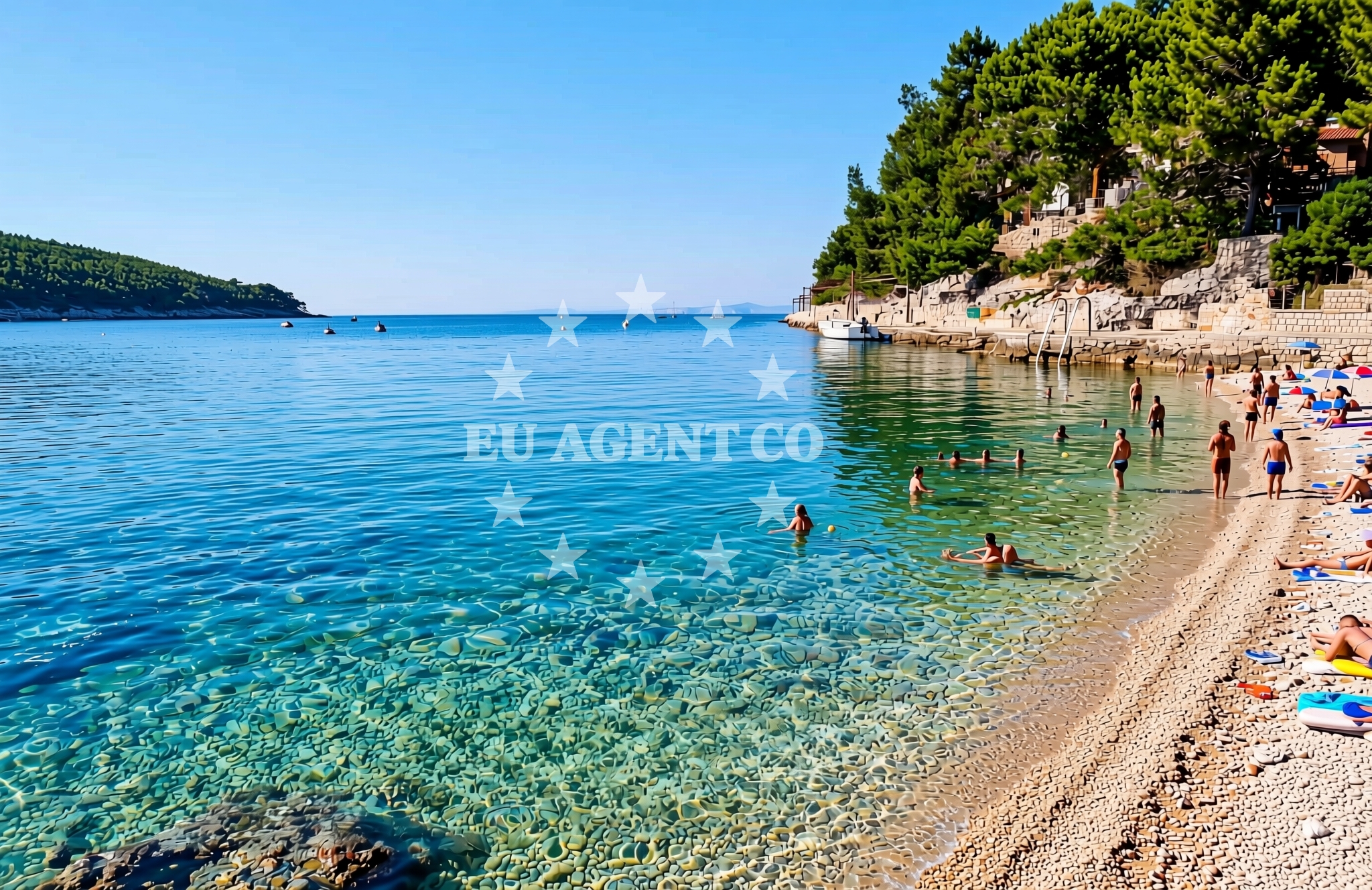 Overview of Jagodna istok, Hvar (Hvar) Beach in Jagodna istok