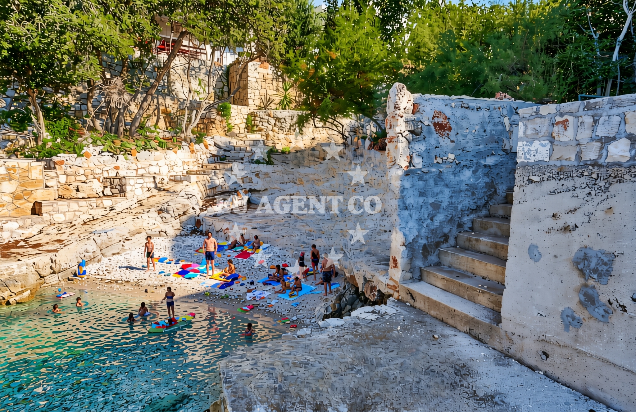 Sea and coastal view of Jagodna istok, Hvar (Hvar) Beach in Jagodna istok