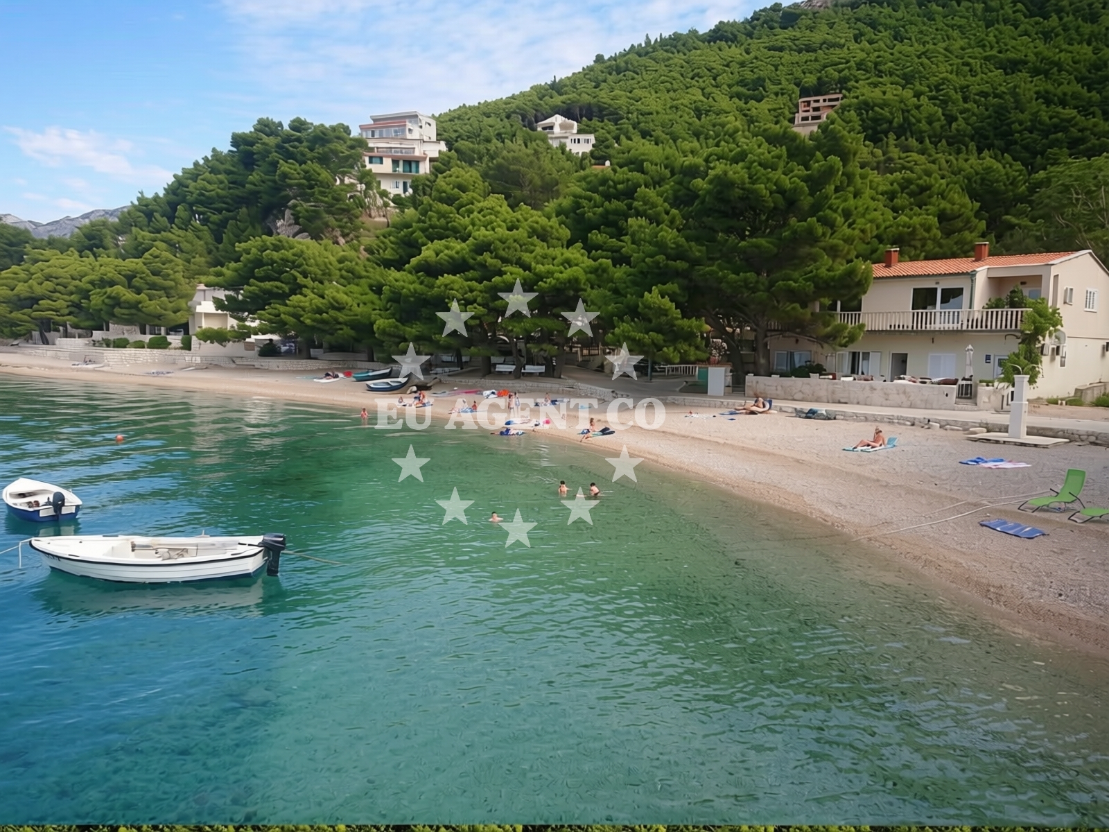 Sea and coastal view of Jakirusa beach in 12 Put Luke, Brela