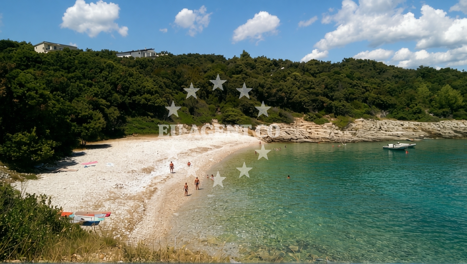 Shoreline and swimming area at Jalinica beach in Luka Krnica b.b., Krnica