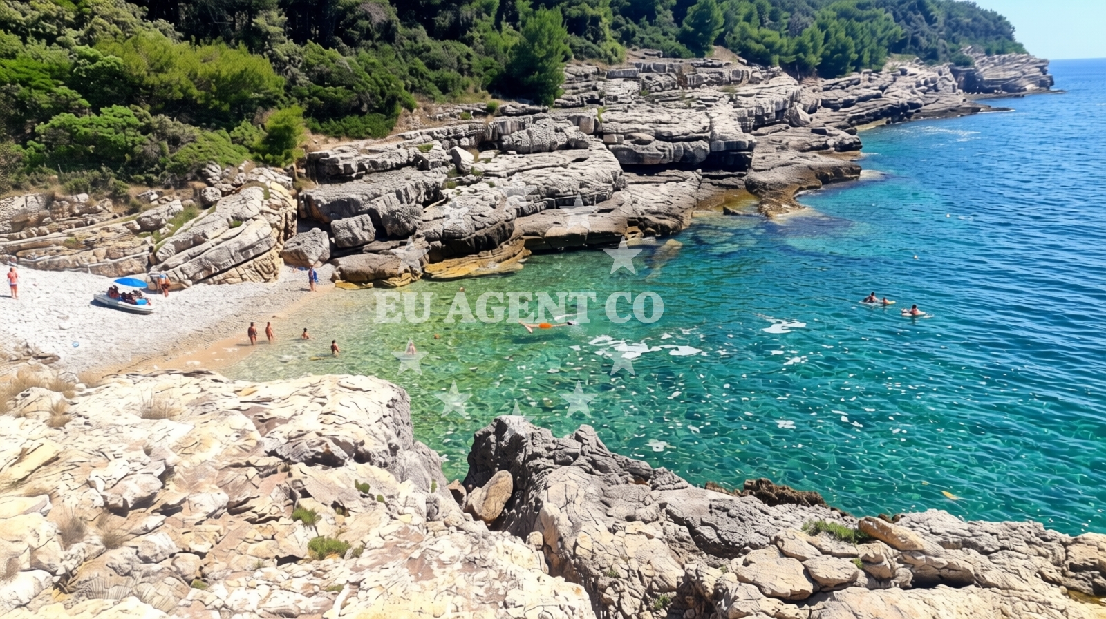Overview of Jamica beach in Musilska ulica 11, Pula