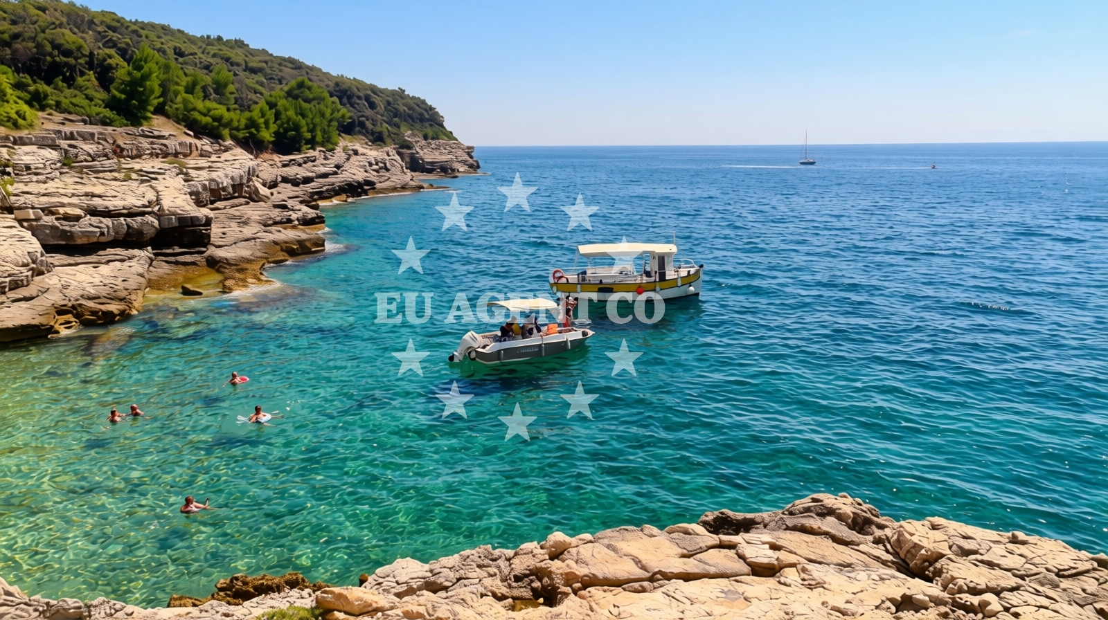 Shoreline and swimming area at Jamica beach in Musilska ulica 11, Pula
