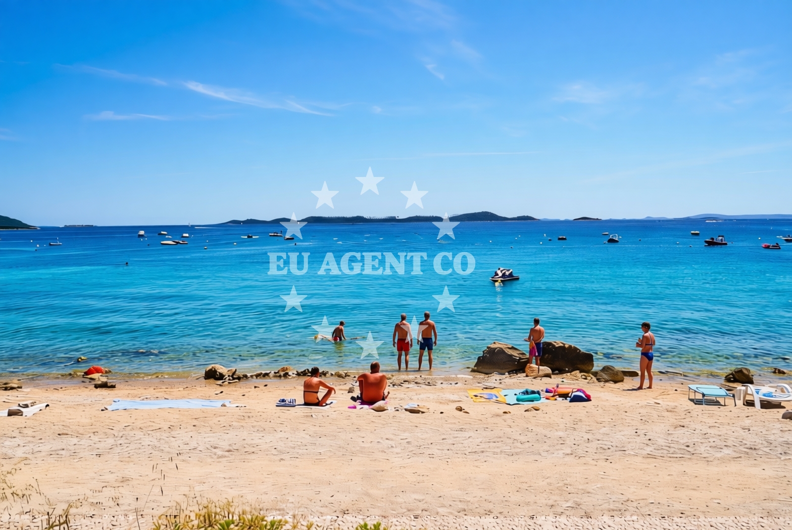 Shoreline and swimming area at Janice 2, Pakoštane Beach in Janice 2