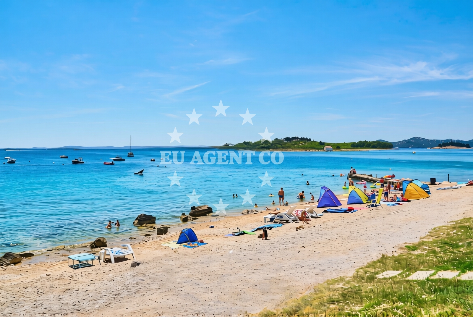 Sea and coastal view of Janice 2, Pakoštane Beach in Janice 2