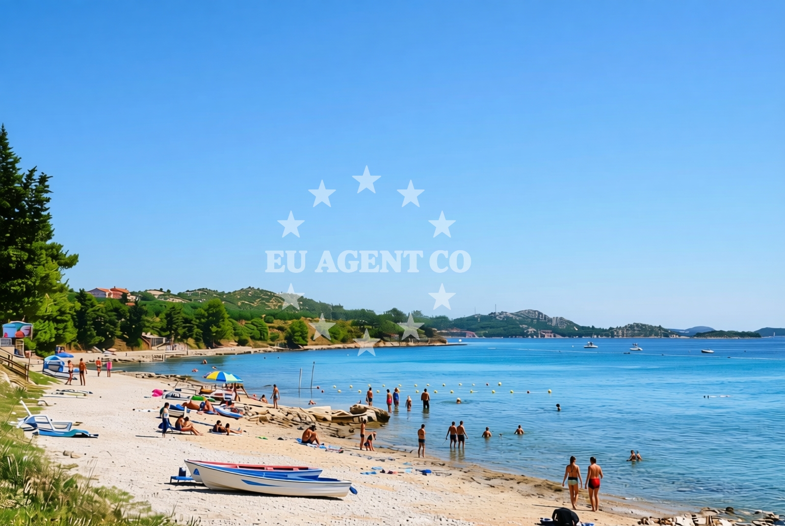 Beach facilities and surroundings at Janice 2, Pakoštane Beach in Janice 2