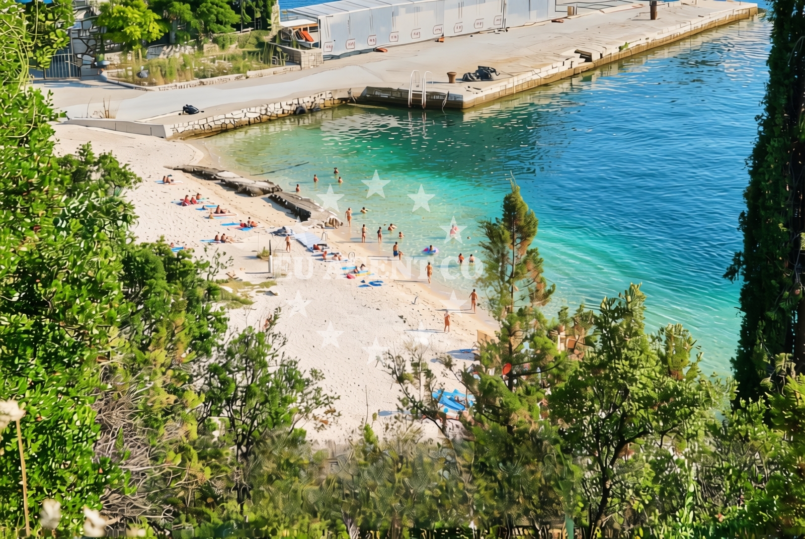 Overview of Janska sjever, Banići Beach in Janska sjever