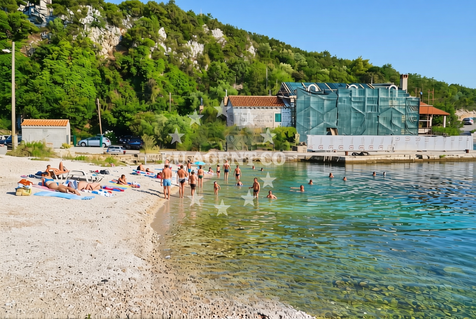 Sea and coastal view of Janska sjever, Banići Beach in Janska sjever