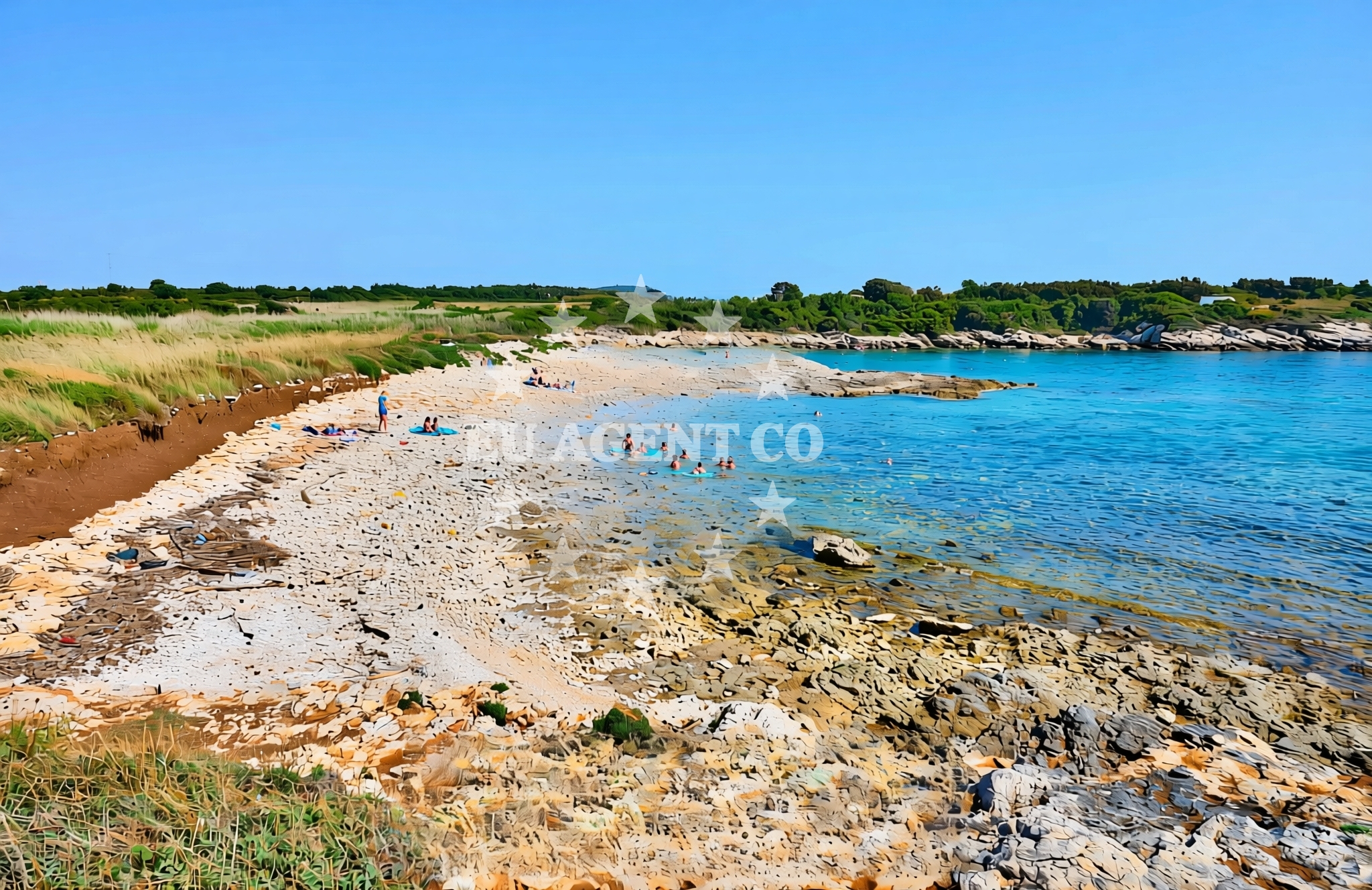 Sea and coastal view of Japnenica jug, Ližnjan Beach in Japnenica jug