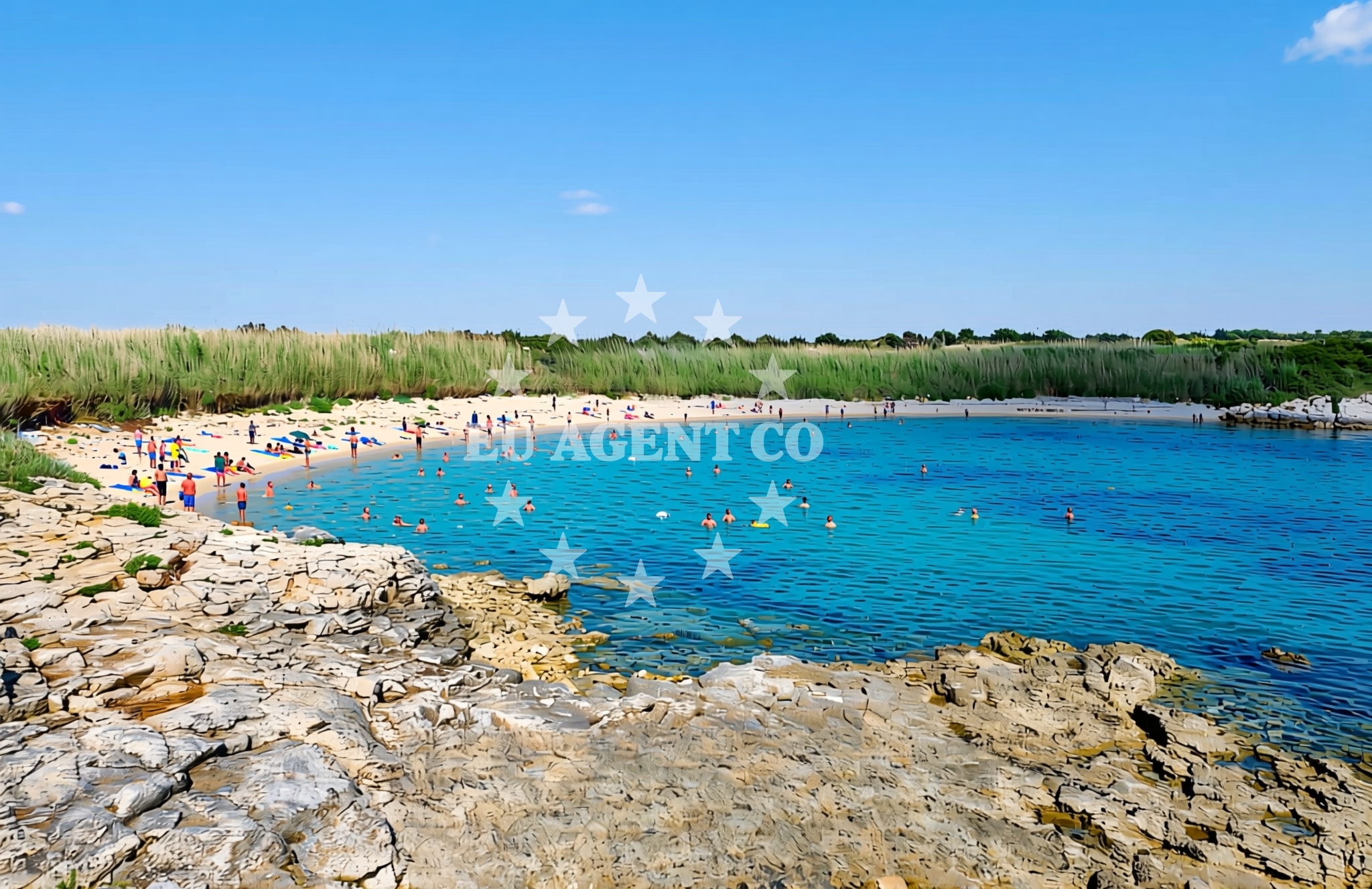 Sea and coastal view of Japnenica sjever, Ližnjan Beach in Japnenica sjever