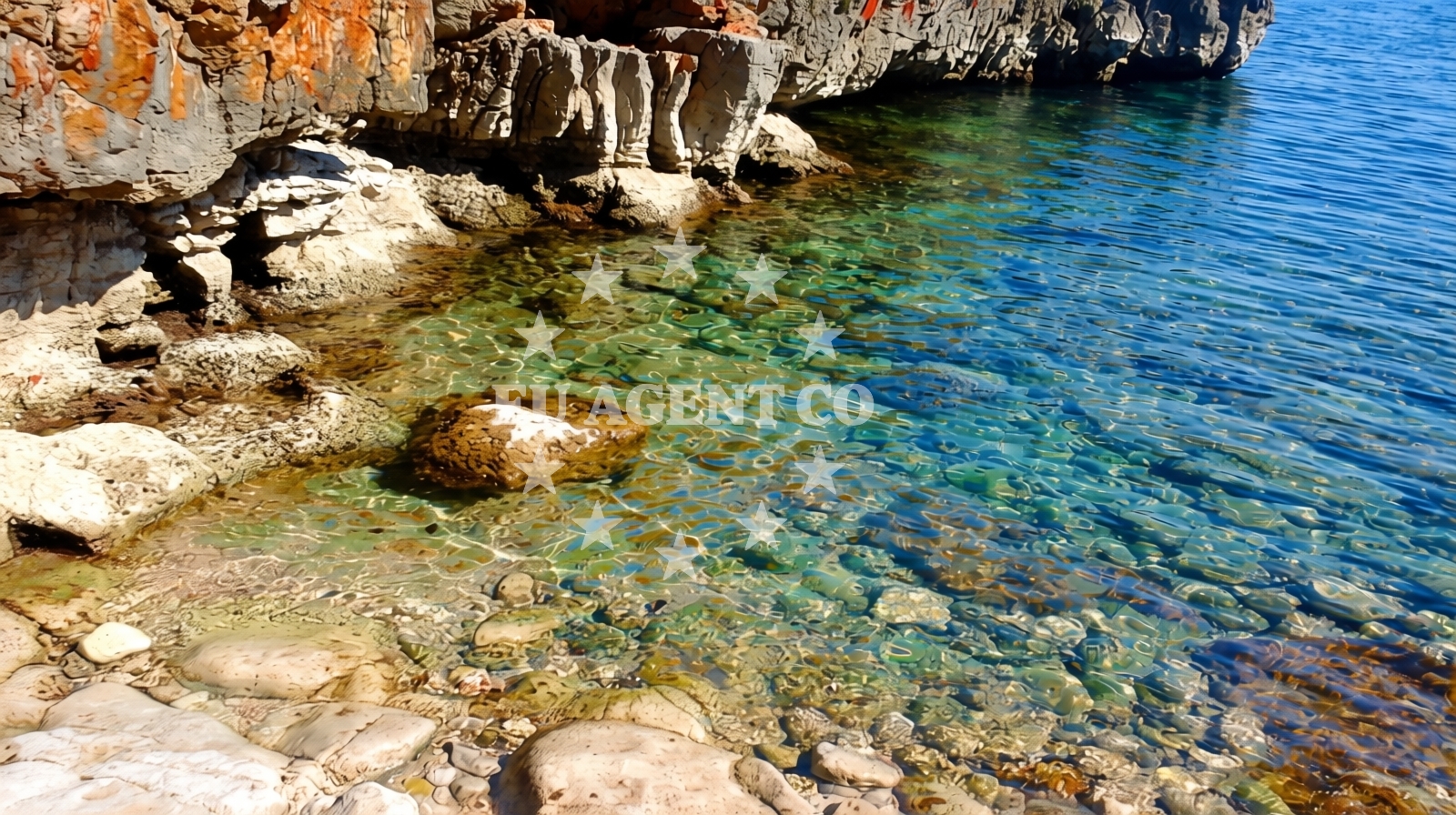 Sea and coastal view of Jarovica beach in Peruski 497, Peruški