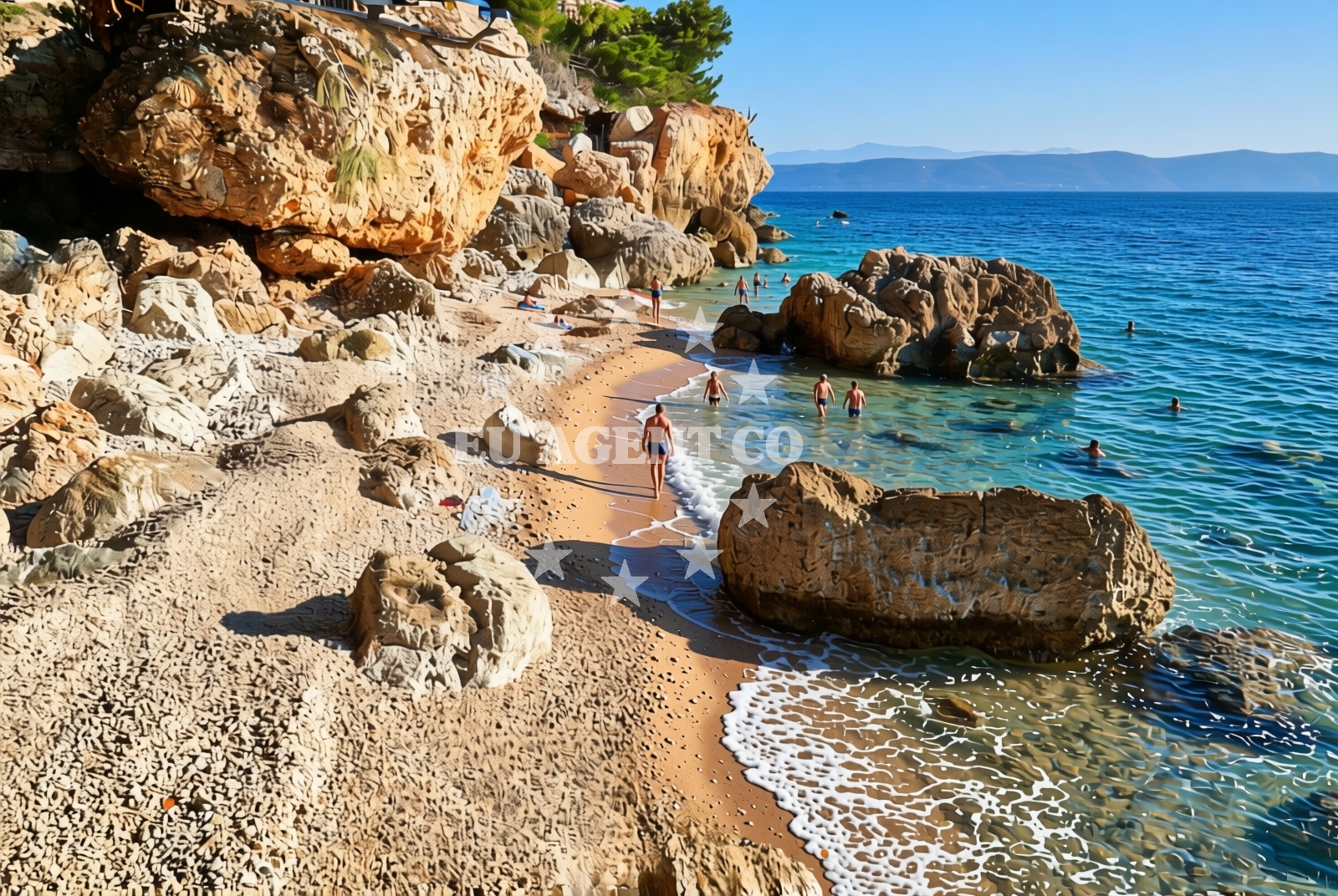 Overview of Jarsan istok, Igrane Beach in Jarsan istok