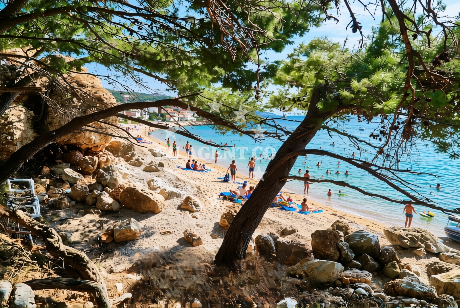Beach facilities and surroundings at Jarsan istok, Igrane Beach in Jarsan istok