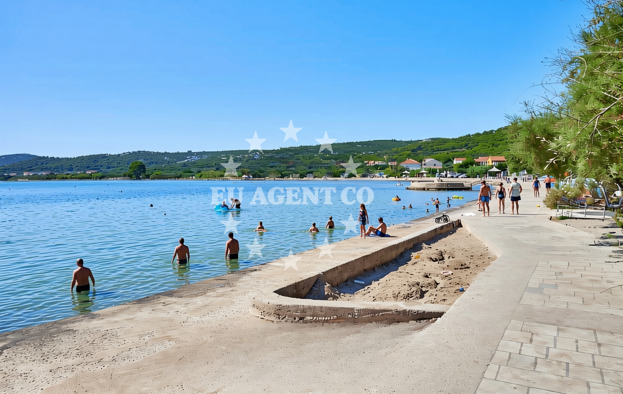 Sea and coastal view of Jasenice, Pašman (Pašman) Beach in Jasenice